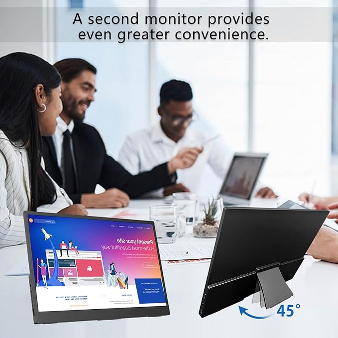 Portable Monitor 10.5'' 1920x1280 Second External Monitor for Laptop 3:2100％sRGBw/45° Adjustable StandHDMI USB-C Computer Display for Laptop PC Phone Mac