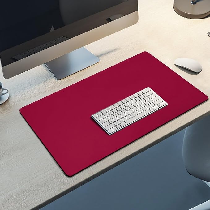 Desk Pad Large Mouse Pads Solid Dark Red Desk Mat for Computer Laptop &amp Gaming Desk Mousepad Writing Mat for GamerOffice &amp Home 16 x 30inch
