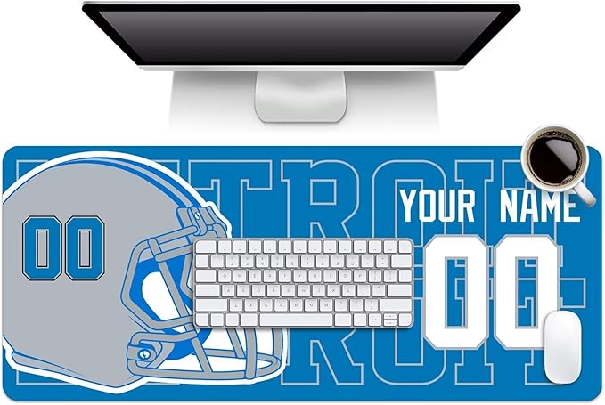 ANTKING Detroit Mouse Pad for Men Women Youth Gifts Custom Name and Number Desk Pad
