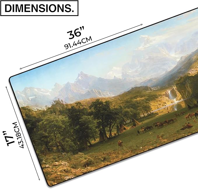 MPCO. Original Large Gaming Desk Mat – 36 x 17 Duraglyde Western Landers-Peak Full Desk Mouse Pad for Smooth Precision – Non-Slip Washable Extra-Large PC Mouse Pad for Gaming Sessions