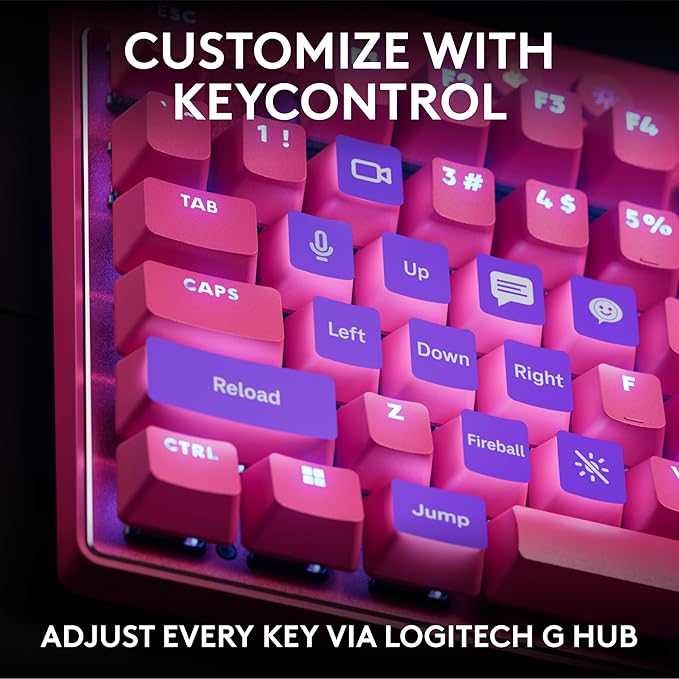 Logitech G PRO X TKL Rapid (Tenkeyless) Wired Gaming Keyboard: Magnetic Analog Switches with Rapid Trigger Lightsync RGB Detachable USB-C Cable Volume Roller &amp Media Buttons - Magenta