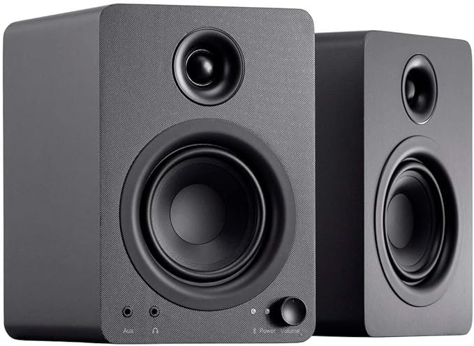 Monoprice 60-Watt Multimedia Desktop Powered Speakers - Class AB Bluetooth 5.0 4 Inch Woofer 0.75 Inch Tweeter For Home Office Gaming or Entertainment Setup
