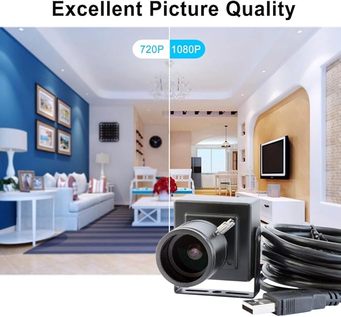 SVPRO 1080P USB Zoom Camera with 2.8-12mm Manual Lens HD Mini Camera 100fps/60fps/30fps CMOS OV2710 Portable USB Webcam with Metal Case for PC &amp Laptop