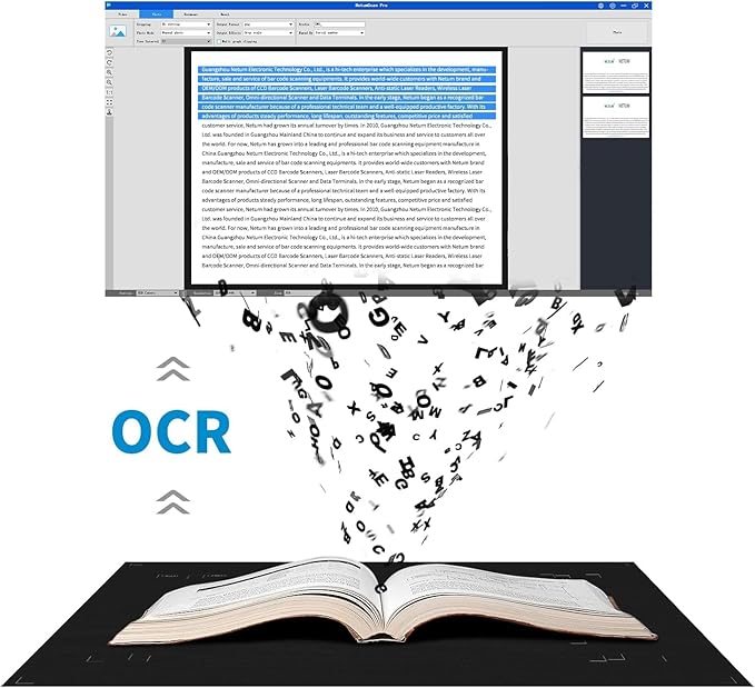 NetumScan Book &amp Document Camera Multi-Language OCR and English Article Recognition by AI Technology Real-time Projection Video Recording Foldable &amp Portable Capture Windows/MAC/Linux- N