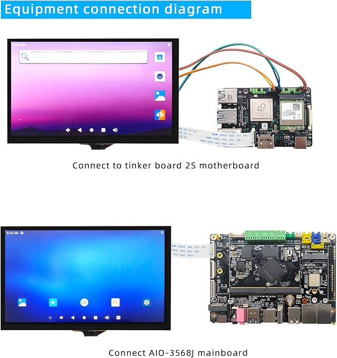 youyeetoo 7 inch MIPI LCD Touch Screen 1024x600 5 Point Capacitive 75Hz Support Tinker Board 2S Firefly ITX-RK3568J/ROC-RK3568-PC/ROC-RK3588S-PC/ITX-3588J