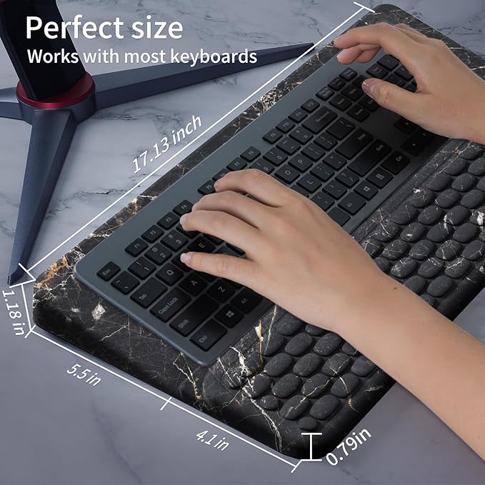 Keyboard Stand for Desktop Keyboards Wrist Rest Ergonomic Keyboards Holder for Easy Typing Working Wrist pad for Keyboards with Comfortable Wrist Rest for Keyboard Black Gold