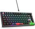 75 Percent Keyboard Gasket-Mounted with Sound Absorbing Pads 82-Key Compact Wired RGB Mechanical Gaming Keyboard Hot-Swap Socket for Win Sound Wave