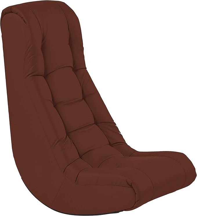 Factory Direct Partners Soft Tufted Floor Rocker - Cushioned Ground Chair for Kids Teens and Adults - Great for Reading Gaming Meditating TV - Burgundy 10488-BY