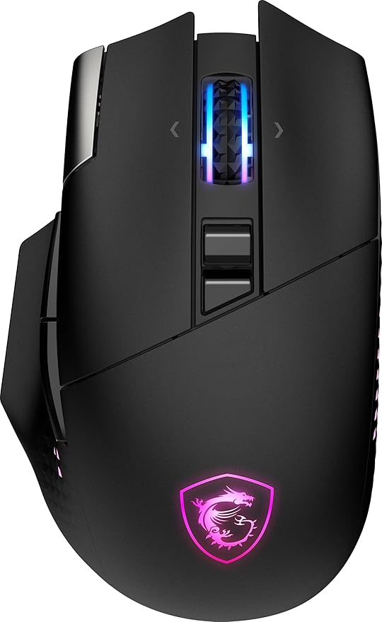 msi Versa PRO W Gaming Mouse 26000 DPI 70M+ Clicks OMRON Optical Micro Switch Optical Sensor Ergonomic Ambitextrous Hand Design RGB Light