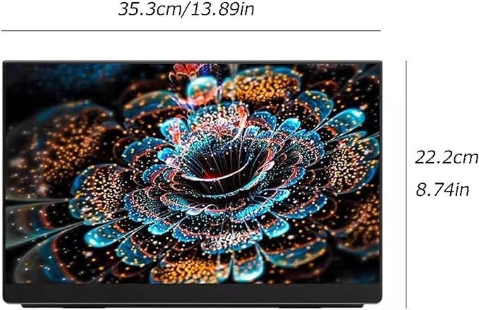 Flicker Free 15.6 Inch 2K IPS Portable Monitor Cell Phone Laptop Secondary Screen Office Expansion Game Host External with Speakers