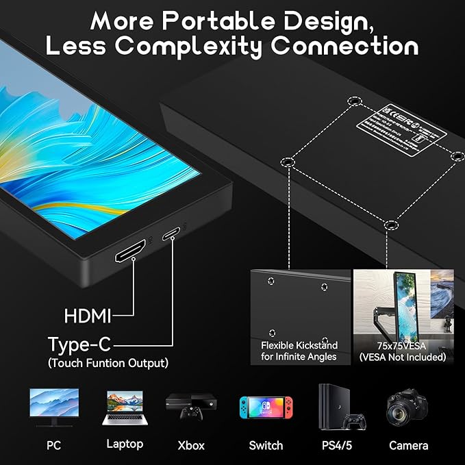 8.8 Inch Small Touchscreen Monitor PC Temperature Display PC Sensor Panel Display IPS USB Mini Screen for Raspberry Pi AIDA64 CPU RAM Data Temperature Monitor for ARGB Computer Case