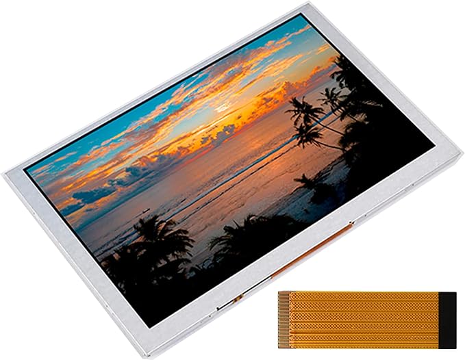 5inch DSI LCD Display 800 x 480 IPS Screen Thin and Light Design 160°Viewing Angle Adjustable Brightness Via Software for Raspberry Pi 4B/3B+/3A+/3B/2B/B+/A+ Compute Module 4/3/3+ (No Touch)