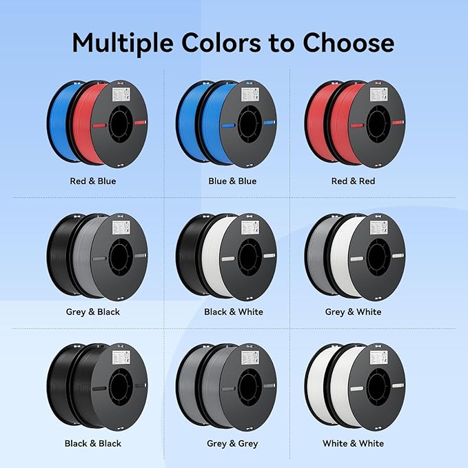 Creality PLA Filament 1.75mm PLA 3D Printer Filament 2kg Cardboard Spool (4.4lbs) Dimensional Accuracy +/- 0.02mm Fit Most FDM Printer (Red &amp Red 2-Pack)
