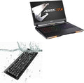 BoxWave Keyboard Compatible with AORUS 17X (2023) - AquaProof USB Keyboard Washable Waterproof Water Resistant - Jet Black
