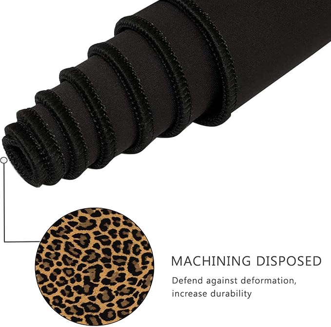 Extended Gaming Mouse Pad Desk Pad Keyboard Pad Mouse Wrist Rest and Coaster Anti-Slip Rubber Base Mouse Pad Suitable for Gaming and Office Leopard Print