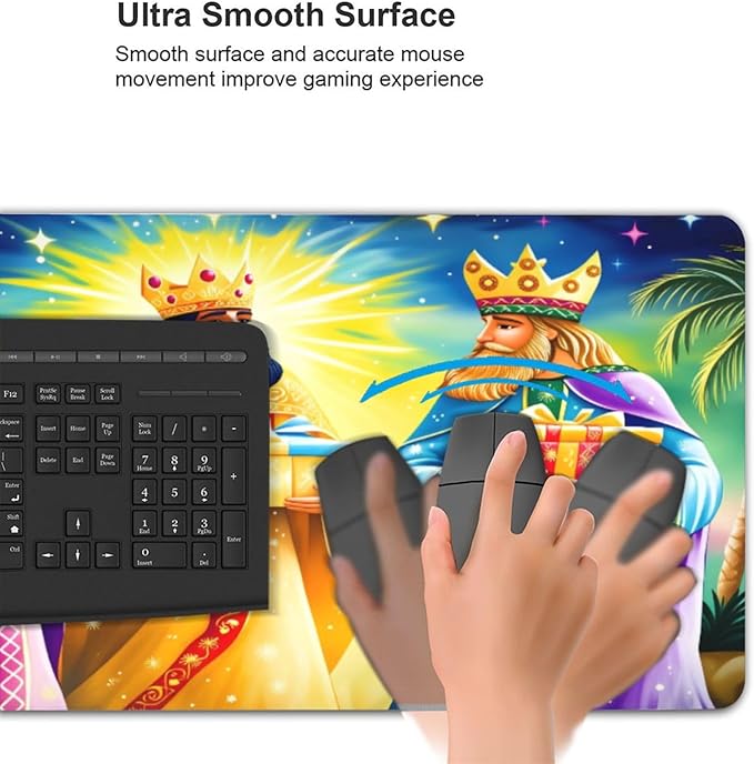 XXL Gaming Mouse Pad Extended (35.5X16) New Year Large Non-Slip Desk Mat Water-Resistant Keyboard Mousepad for Office &amp Home