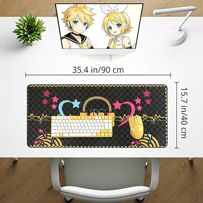 Mouse Pad 35.4x15.7 for Kagamine Rin &amp Len Collaboration Series Desk Mat