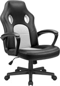 Office Gaming Chair Leather Computer Chairs High Back Ergonomic Adjustable Racing Game Desk Chair Executive Conference Chair (White)