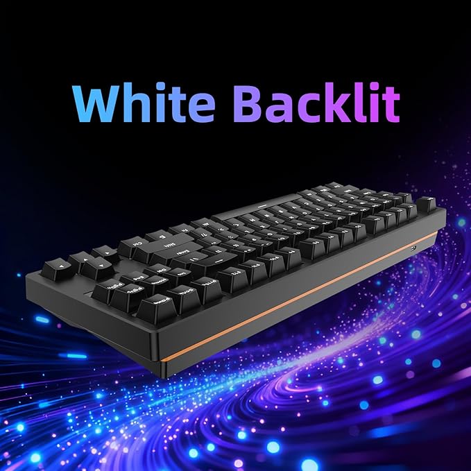 FE87 V2 Wired TKL Layout Mechanical Keyboard Support SODC Gasket Structure Hot Swappable Gaming Keyboard (Black/Twilight Smoke Switch)