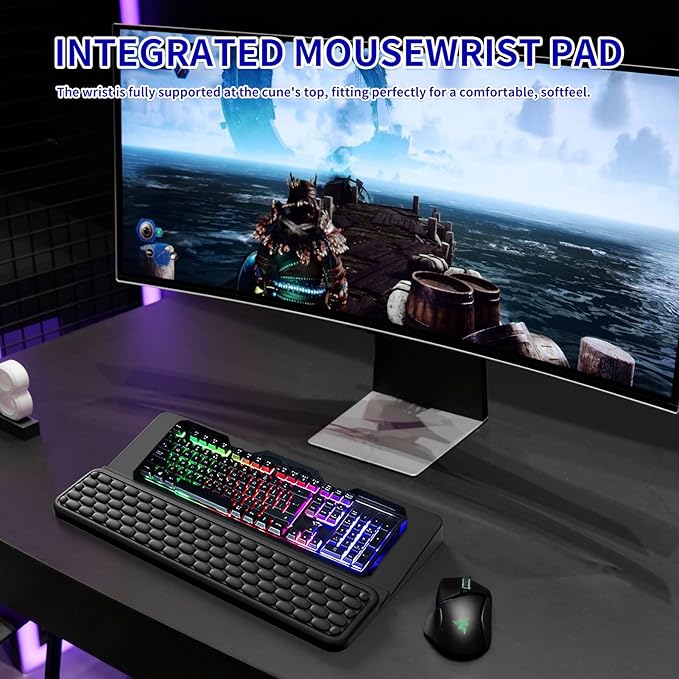 Wrist Rest for Computer Keyboard Keyboard Wrist Rest Ergonomic Keyboards Holder for Easy Typing Working Wrist Pad for Keyboards with Comfortable Wrist Rest for Keyboard Black