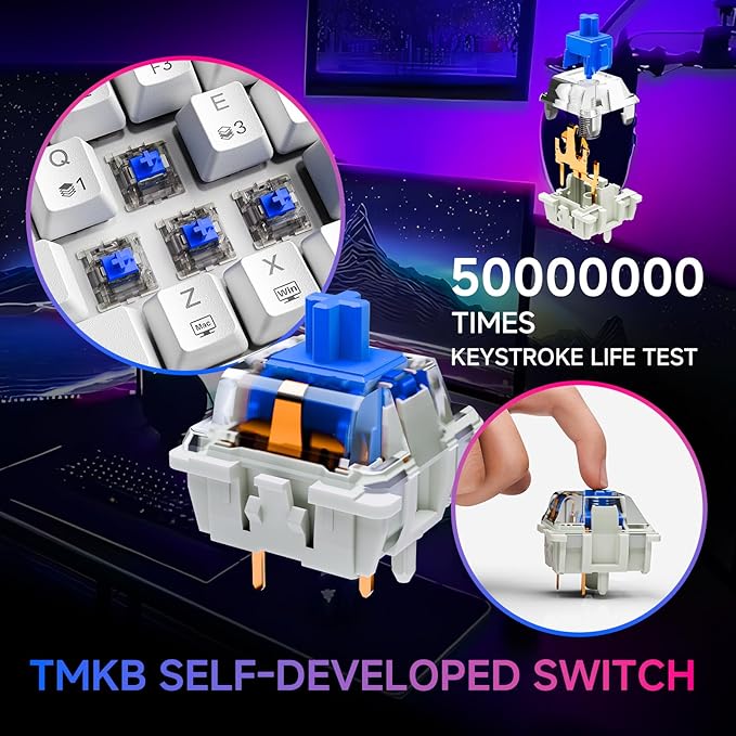 TMKB Falcon M1SE Honeycomb Gaming Mouse and 60% Wireless Mechanical Gaming Keyboard