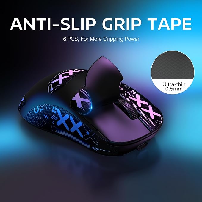 MANBASNAKE Attack Shark X3 Wireless Gaming Mouse 49g Lightweight Triple Mode Ergonomic Computer Mouse PAW3395 26K DPI Sensor 200h Battery Life Griptape Programmable Buttons for PC/Laptop/Mac/Win