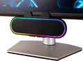 Cyber Acoustics USB Speaker Bar with LED Lights (CA-2890GX) – USB Powered Speaker Bar for PC and Mac Dynamic LED Lights Sync to Music Clamps to Monitors up to 1.5 Inches Great for Music and Gaming