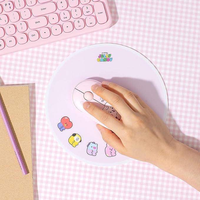 BTS Inspired Characters Multi Pairing Wireless Mouse Little Buddy Baby Better Together Edition All in Their Own Cute Style &amp Colors (RJ)