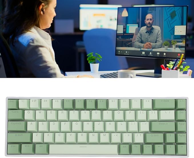 Gaming Mechanical Keyboard Blue Switch Hot Swappable Type C Wired/BT / 2.4G Cordless Keyboard with RGB Dynamic Backlight for for Android for iOS