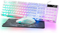 Gaming Keyboard and Mouse Wired CHOCNHOW White Keyboard Rainbow BacklitLight Up Keys Multimedia Keys Waterproof Compatible with PC Laptop Xbox Ps4/Ps5 Work/Gamer
