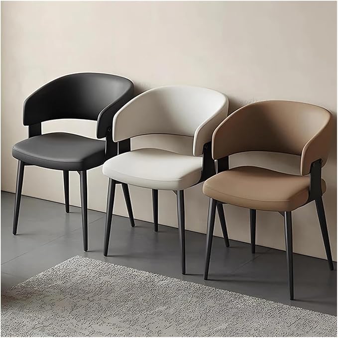 Adjustable Office Computer Chair with Armrest 1pcs Modern Simple Design Comfortable Lounge No Armrests Dining Chair Home Furniture(White)