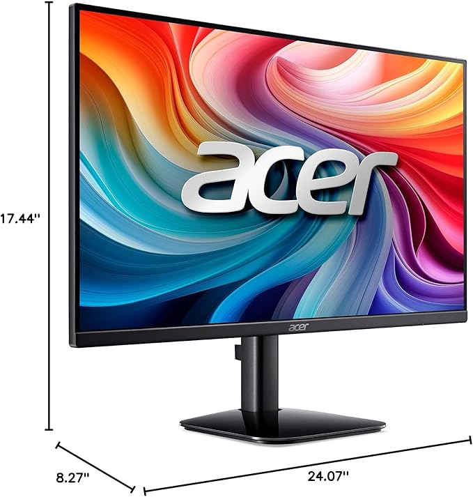 acer 27 Inch Monitor- KB272-27 Inch FHD IPS (1920 x 1080) Display Up to 120Hz Refresh Rate 99% sRGB Tilt Adaptive-Sync Support (FreeSync Compatible) 1ms (VRB) sRGB 99% Color HDMI &amp VGA Ports