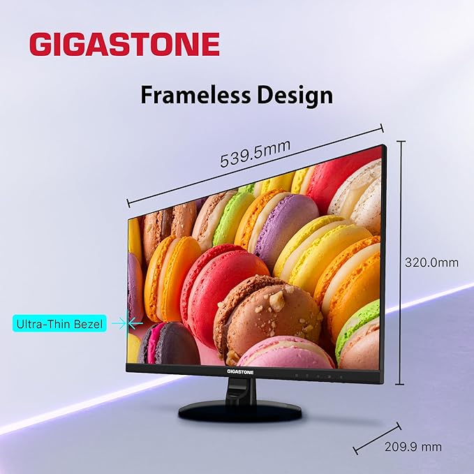 Gigastone 24 inch IPS LED Back Light Monitor 2-Pack 75Hz FHD 1920 x 1080 178° Wide View Frameless Dual Monitor 5ms Built-in Speakers Eye Care Technology Ergonomic Tilt VESA Mount HDMI VGA