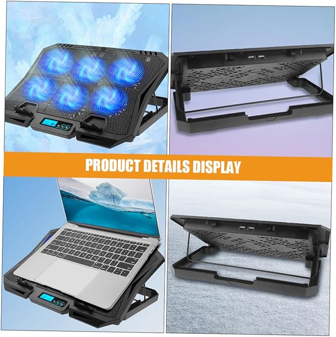 Laptop Cooling Pad 15.6-inch Quiet Fan Cooler Stand with Adjustable Speed and Blue Light Portable Laptop Cooler Stand for Gaming and Office Use