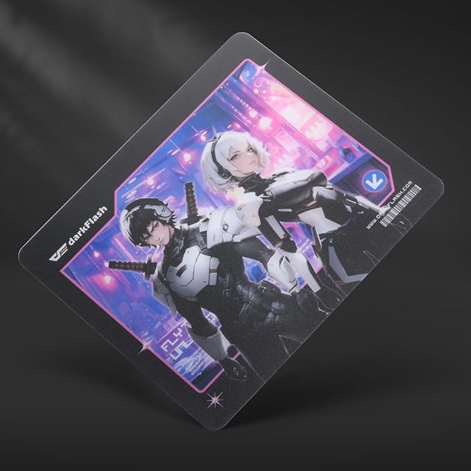 darkFlash Glass Mouse Pad 13.8×11.8 Inch Ultra-Smooth Tempered Surface Precision Tracking Anti-Slip Rubber Base Durable Etched Finish Unique IP Ideal for Gaming &amp Work(DMP350)