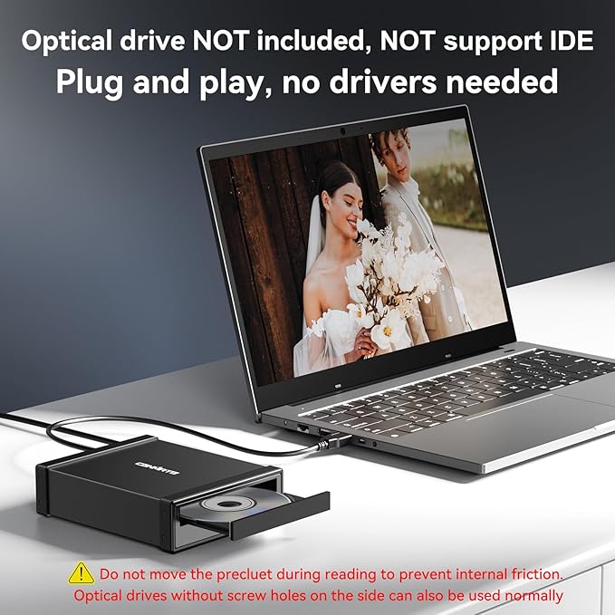 5.25 Blu-Ray/CD/DVD SATA Drive Enclosure with USB A/C 3.0 5.25 Drive Enclosure Optical Drive Enclosure fit Any Drive Depth up to 171mm Aluminum Alloy(Optical Drive not Included)