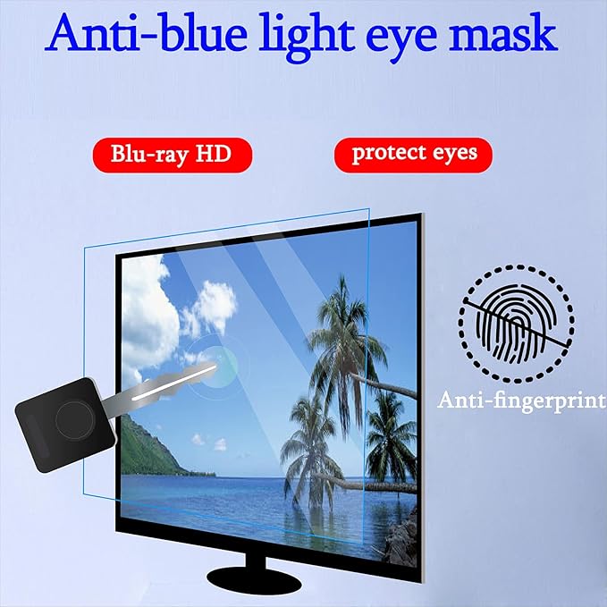 Desktop Computer 17-27 Inch Screen Hd Film Anti Blue Light Anti-Scratch Injury ScreenRelieve Computer Eye Strain and Help You Sleep Better19.1inch(377x301mm)