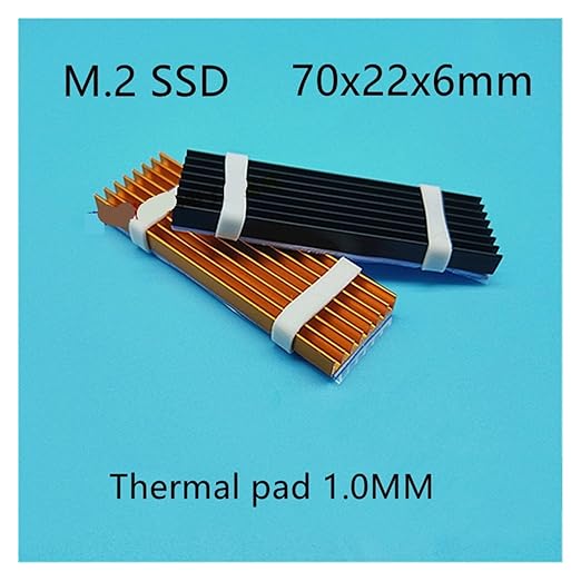 M.2 Hard Disk Radiator with Cooling Fan Thermal pad 70x22x6MM Laptop Hard Disk Aluminum fins 512 (Color : Black)