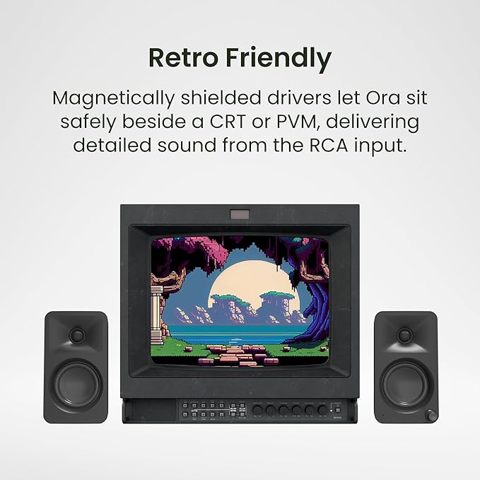 Kanto ORAMC 100W Powered Reference Desktop Computer Speakers with Bluetooth 5.0 and USB-C Input | Bi-Amplified | 100 Hz Automatic Crossover | Reference Quality Sound | Pair | Cream