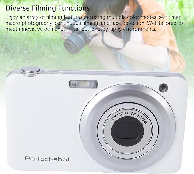 Jectse 8X Optical Zoom Vlog Camera 64MP 2.8 Inch Screen Face Recognition for Travel with 8X Optical Zoom Digital Camera 64MP 2.8 Inch Screen Face Recognition