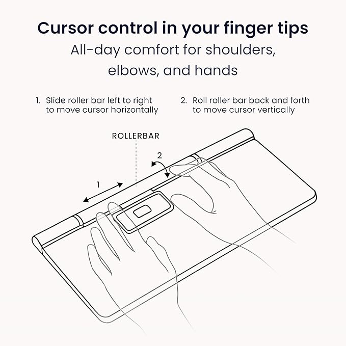 Contour RollerMouse Pro Ergonomic Central Rollerbar Design for Neck Shoulder &amp Wrist Pain Relief 6 Programmable Buttons 600-2800 DPI Productivity Plug &amp Play Mac &amp PC - Wireless - Regu