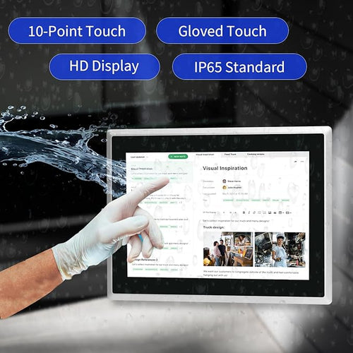 10.1 inch Android 11 Industrial Embedded Interactive Touchscreen Monitor Capacitive Multi-Touch Tablet with Front IP65 Monitor RAM 4G &amp ROM 32G WiFi &amp BT HD-MI-Out &amp USB Ports