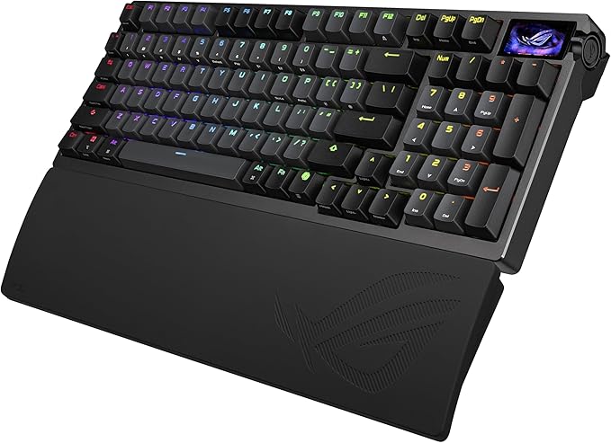 ASUS ROG Azoth 96 HE Wireless Hall Effect Gaming Keyboard – 96% Full-Size Tri-Mode Hot Swappable Magnetic Switch Rapid Trigger Speed Tap 8K Hz Polling Color OLED Screen PBT Keycaps – Black