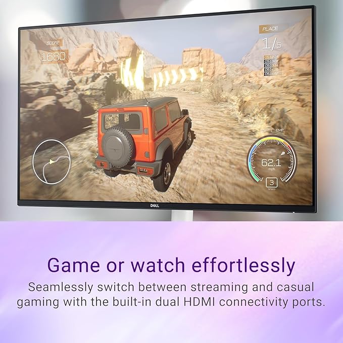 Dell S24 inch Monitor LED FHD - 100Hz Refresh Rate 15001 Contrast Ratio AMD FreeSync - VESA 3H Hardness Anti-Glare 2 x HDMI Ash White