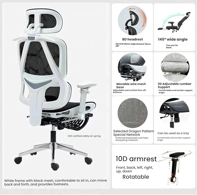 Gaming Chair Fabric Computer Office Chair with Pocket Spring Cushion Ergonomic for Office and Gaming Video Game Chair with Linked armrests high-Back Office Chair with Adjustable Recline