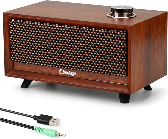 Wooden PC Soundbar Computer Speakers –PC Speakers USB Powered | PC| Line-In | Bluetooth 3 Modes 3.5mm/USB Input Wooden Computer SoundBar Compact Stereo Speaker for Desktop Laptop Monitor Tablet