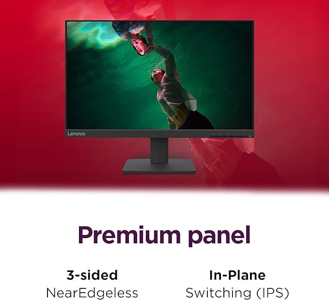Lenovo L22-4e - Office Monitor - 21.5 FHD IPS Display - 100Hz Refresh Rate - 4 ms MPRT - 99% sRGB - Raven Black - Tilt Stand