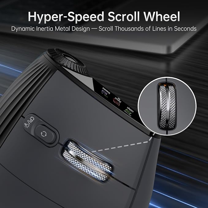 Bluetooth Travel Mouse 2.4G Rechargeable Mouse with USB Receiver Wireless Mice Compatibility for Computer Laptop Notebook PC (Black XM7D)