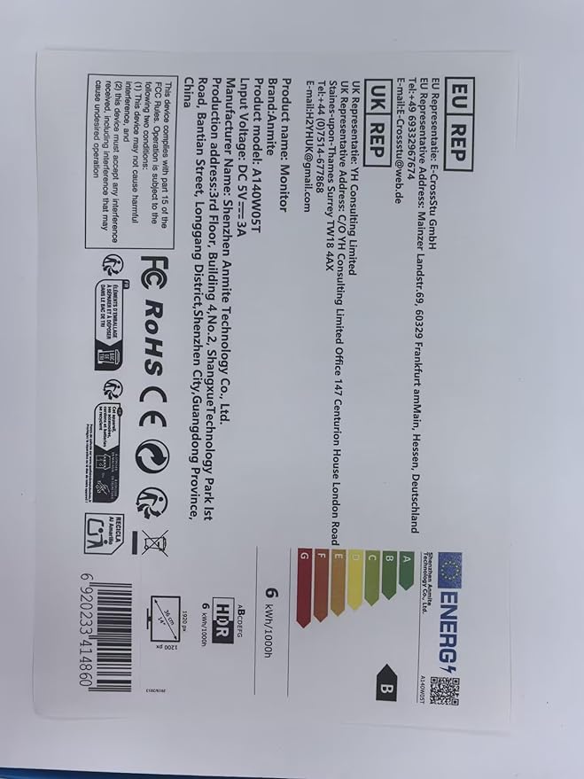14 Portable Touch Monitor for Laptop Computer Gaming Display Metal Enclosure Mobile Display