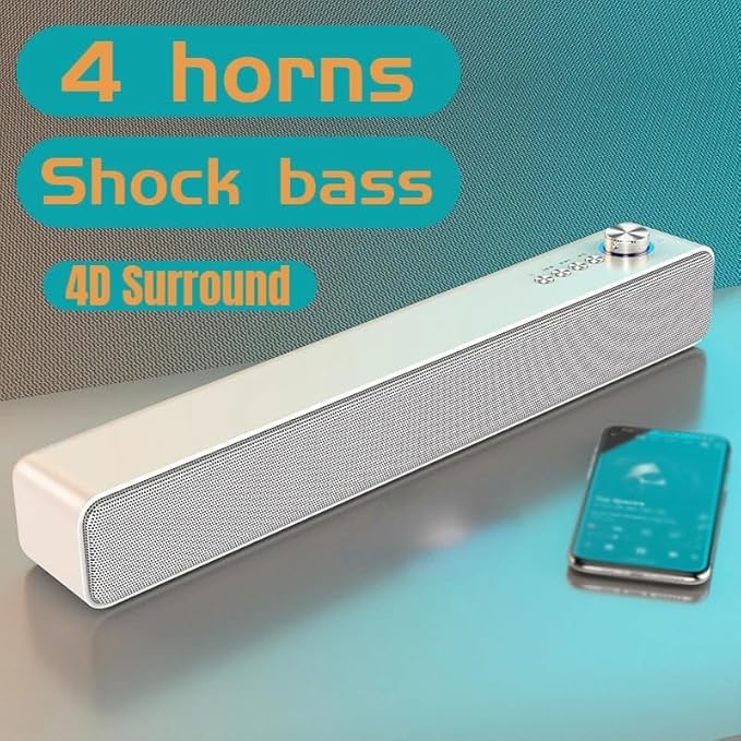 Portable Sound Bar Computer Speakers AUX Wired Speaker PC/TV Home Theater System 4D Stereo Surround